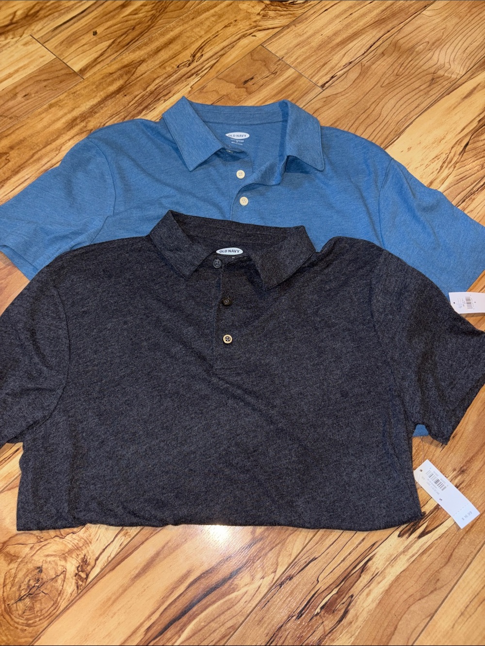 NWT Old Navy Men’s size small polo Shirts- Blue and Charcoal